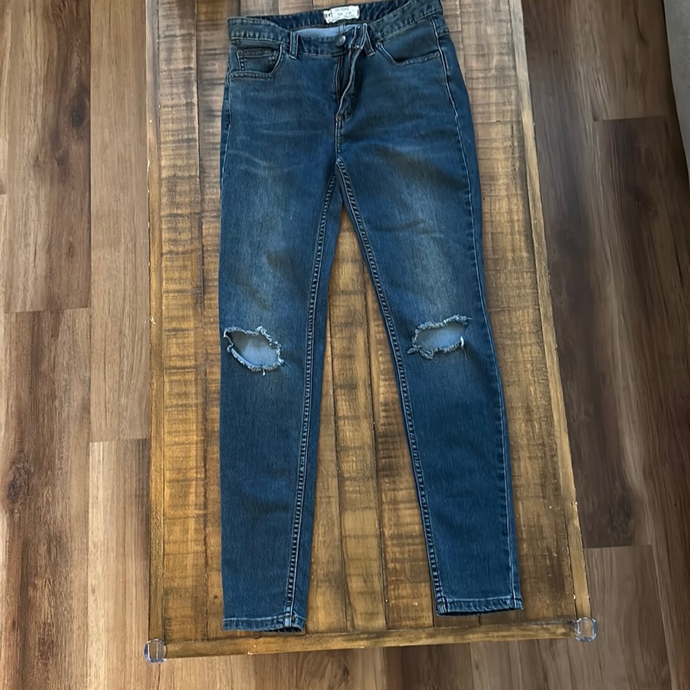 Free people blue denim ripped jeans